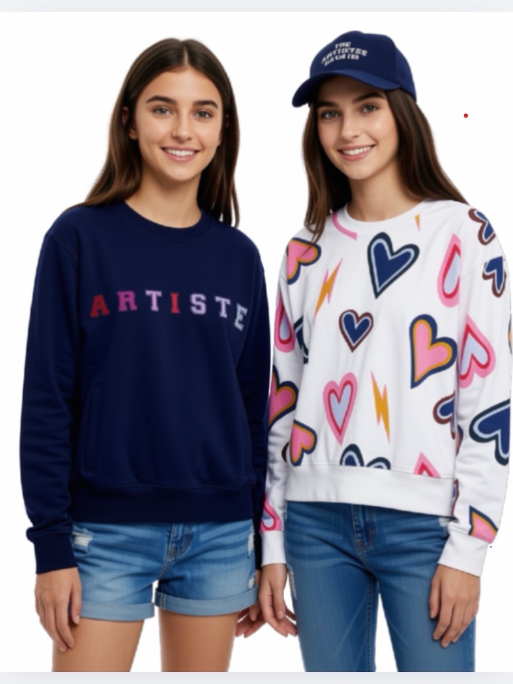 Girls Set of 2 Sweatshirts - Old Navy & Rockets of Awesome, Blue & Pink Hearts